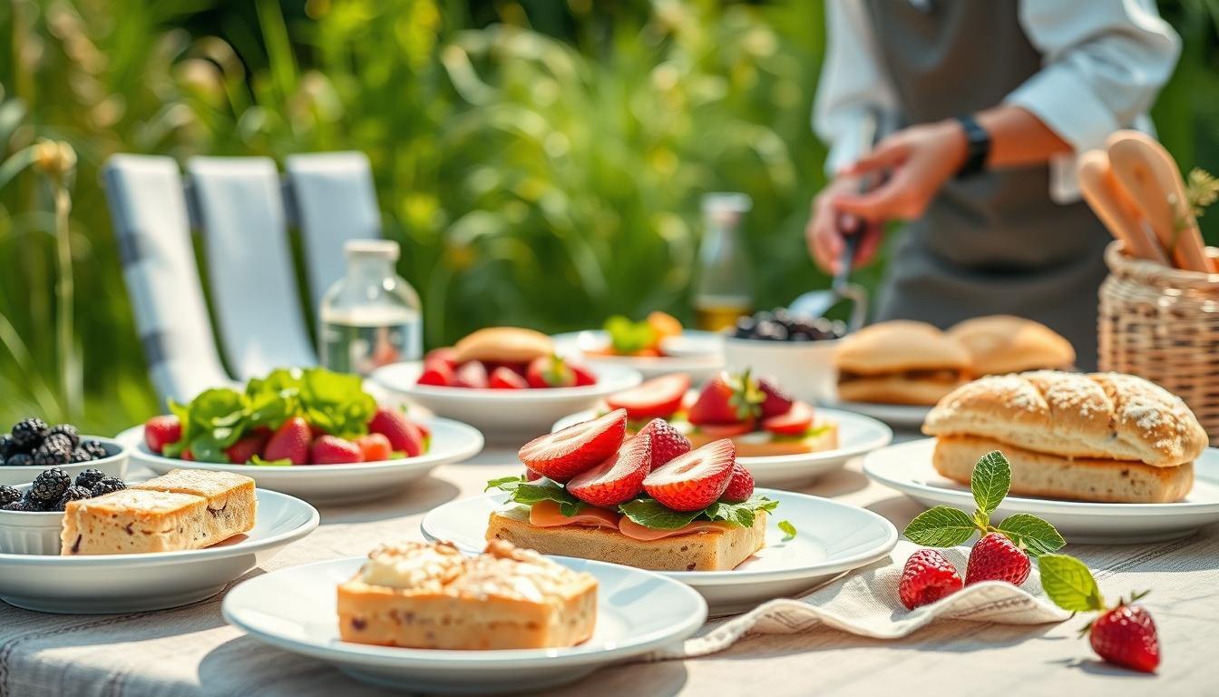 Balanced healthy meal prepared in a home kitchen