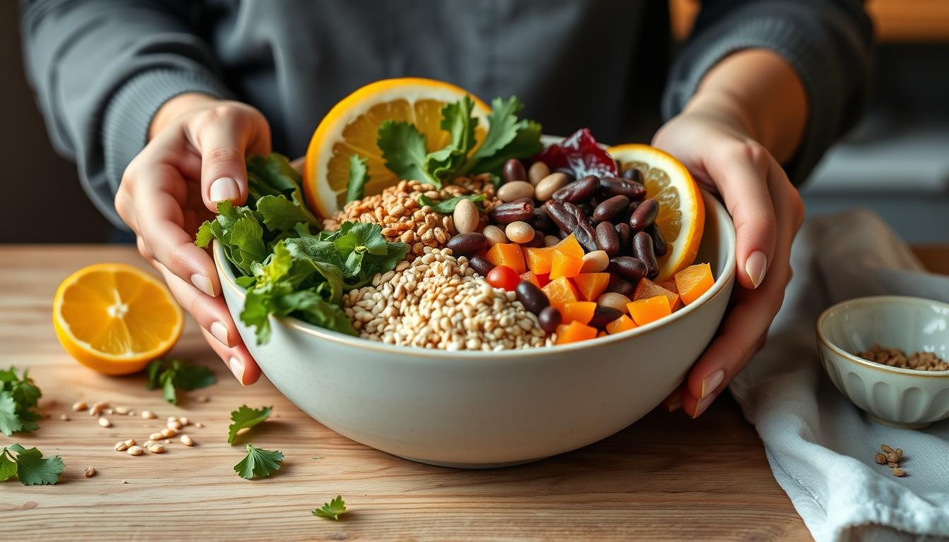 Ingredients prepared for a simple home dinner
